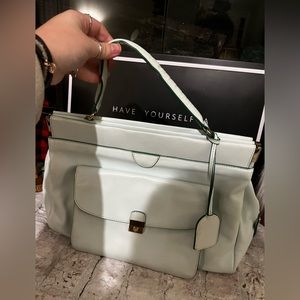 Mint green Tory Burch tote